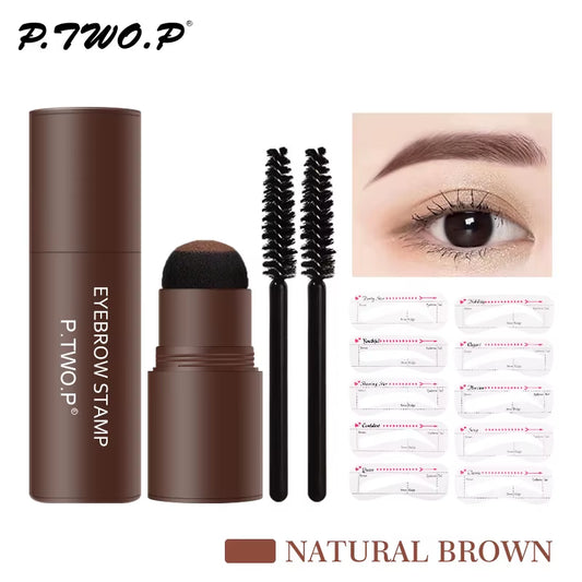 Eyebrow Powder Stamp Shaping Kit Waterproof Long Lasting Makeup Brushes Eyebrow Paint Pencil Eye Brows Stencil Korean Cosmetics